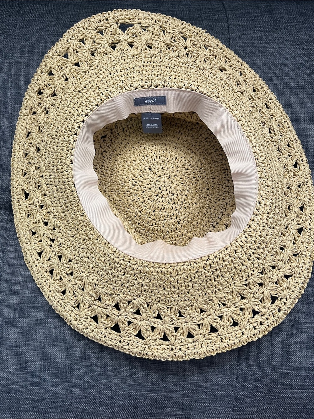 aerie Crochet Sun Hat in Straw Yellow - Picture 4 of 5